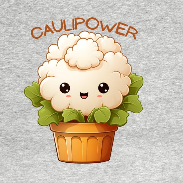 Caulipower, Kawaii Cauliflower by Clearmind Arts